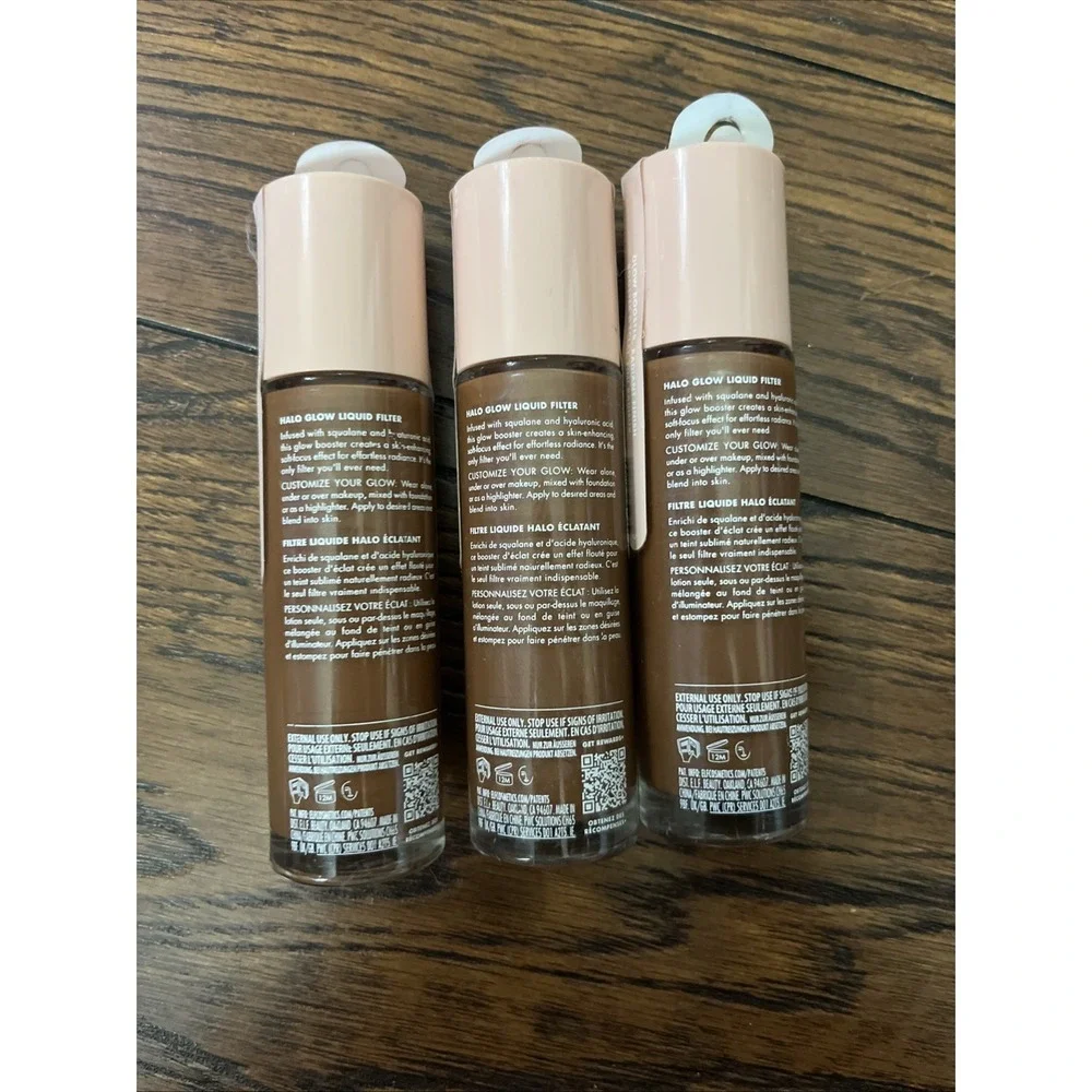 E.L.F. ELF Halo Glow Liquid Filter Booster 7 Deep Rich Tan Sealed Lot of 3